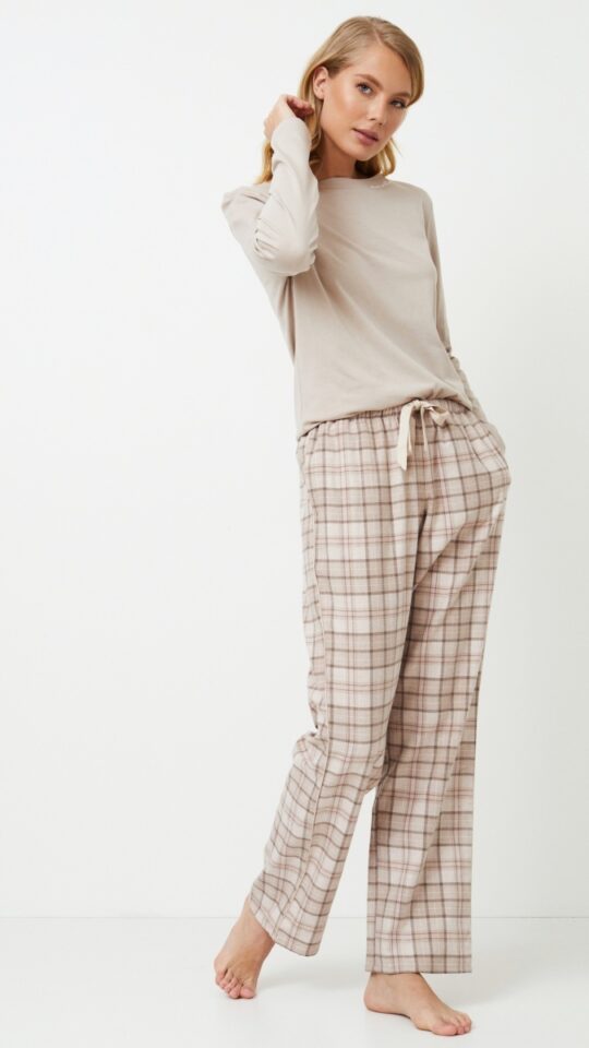 sku: ELLA | Brand: Aruelle  | Size: XSmall Small Medium Large XLarge XXLarge  | Colors: Светло-бежевый  | Бренды Aruelle | Домашняя одежда Пижамы | Title: Пижама с брюками ELLA