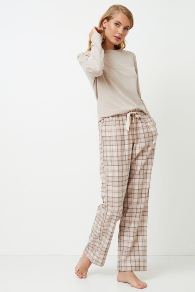 sku: ELLA | Brand: Aruelle  | Size: XSmall Small Medium Large XLarge XXLarge  | Colors: Светло-бежевый  | Бренды Aruelle | Домашняя одежда Пижамы | Title: Пижама с брюками ELLA