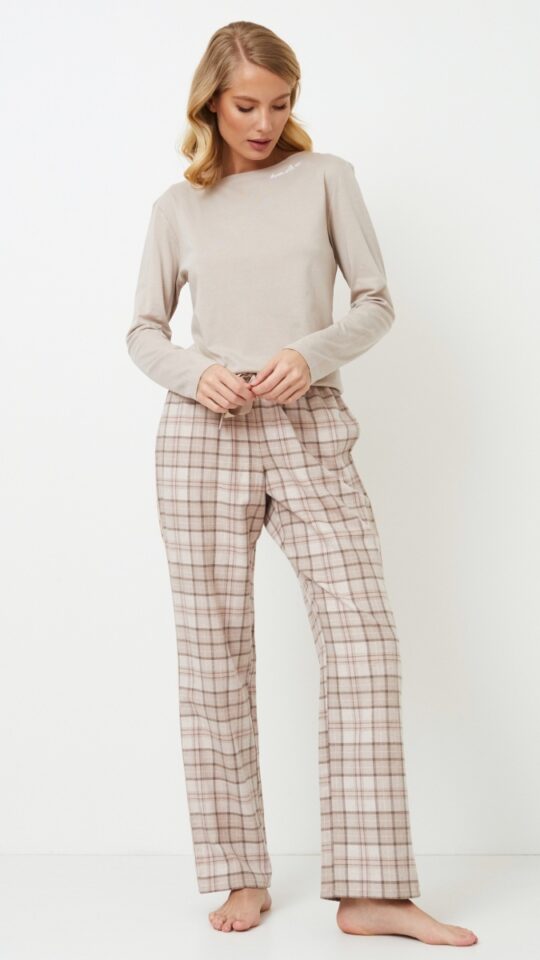sku: ELLA | Brand: Aruelle  | Size: XSmall Small Medium Large XLarge XXLarge  | Colors: Светло-бежевый  | Бренды Aruelle | Домашняя одежда Пижамы | Title: Пижама с брюками ELLA