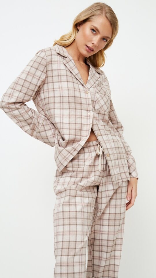 sku: ELSIE | Brand: Aruelle  | Size: XSmall Small Medium Large XLarge XXLarge  | Colors: Бежевый  | Бренды Aruelle | Домашняя одежда Пижамы | Title: Пижама с брюками ELSIE