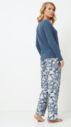 sku: FLEUR | Brand: Aruelle  | Size: XSmall Small Medium Large XLarge XXLarge  | Colors: Серо-голубой  | Бренды Aruelle | Домашняя одежда Пижамы | Title: Пижама с брюками FLEUR
