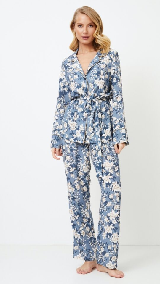 sku: FRANCINE | Brand: Aruelle  | Size: XSmall Small Medium Large XLarge XXLarge  | Colors: Серо-голубой  | Бренды Aruelle | Домашняя одежда Пижамы | Title: Пижама с брюками FRANCINE