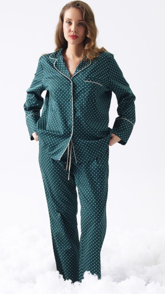 sku: GENNY | Brand: Aruelle  | Size: XSmall Small Medium Large XLarge XXLarge  | Colors: Зеленый  | Бренды Aruelle | Домашняя одежда Пижамы | Title: Пижама с брюками GENNY