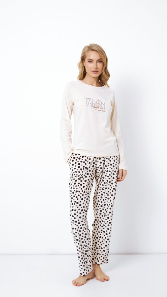 sku: GINGER | Brand: Aruelle  | Size: XSmall Small Medium Large XLarge XXLarge  | Colors: Бежевый/Черный  | Бренды Aruelle | Домашняя одежда Пижамы | Title: Пижама с брюками GINGER