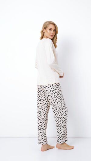 sku: GINGER | Brand: Aruelle  | Size: XSmall Small Medium Large XLarge XXLarge  | Colors: Бежевый/черный  | Бренды Aruelle | Домашняя одежда Пижамы | Title: Пижама с брюками GINGER