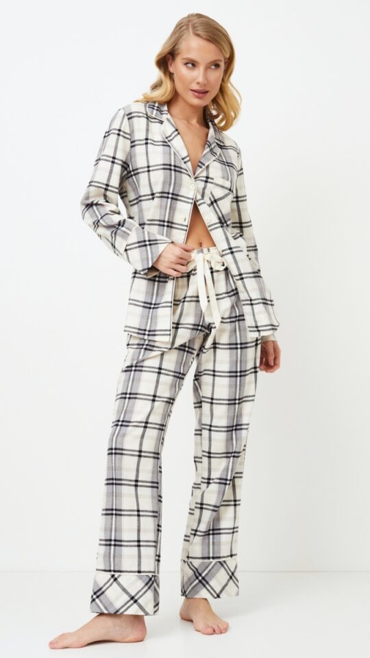 sku: HENRIETTA | Brand: Aruelle  | Size: XSmall Small Medium Large XLarge XXLarge  | Colors: Серый/Молочный  | Бренды Aruelle | Домашняя одежда Пижамы | Title: Пижама с брюками HENRIETTA