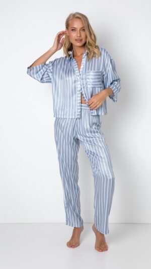 sku: JANET | Brand: Aruelle  | Size: XSmall Small Medium Large XLarge XXLarge  | Colors: Голубой/Белый  | Бренды Aruelle | Домашняя одежда Пижамы | Title: Пижама с брюками JANET