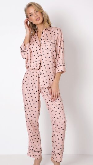 sku: LAUREN | Brand: Aruelle  | Size: XSmall Small Medium Large XLarge  | Colors: Розовый/Черный  | Бренды Aruelle | Домашняя одежда Пижамы | Title: Пижама с брюками LAUREN