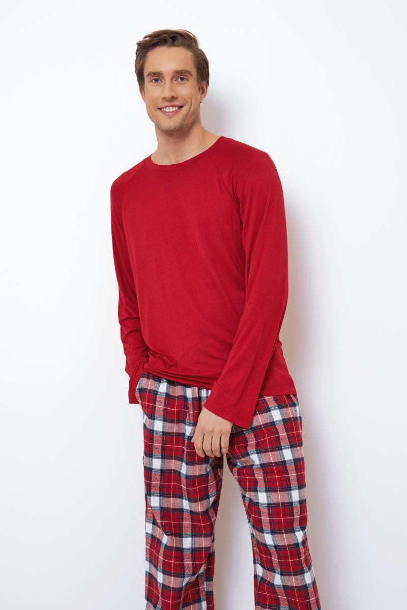 sku: MAX | Brand: Aruelle  | Size: Small Medium Large XLarge XXLarge  | Colors: Красный/Белый  | Бренды Aruelle | Мужская коллекция Пижамы | Title: Пижама с брюками MAX