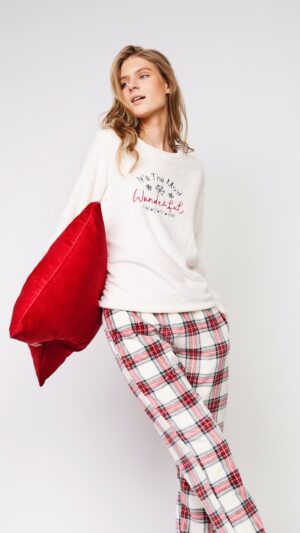 sku: MILENA | Brand: Aruelle  | Size: XSmall Small Medium Large XLarge XXLarge  | Colors: Красный/Белый  | Бренды Aruelle | Домашняя одежда Пижамы | Title: Пижама с брюками MILENA