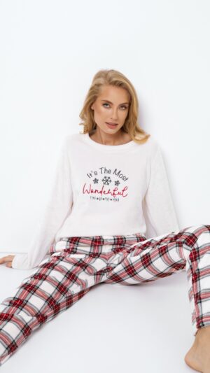 sku: MILENA | Brand: Aruelle  | Size: XSmall Small Medium Large XLarge XXLarge  | Colors: Красный/Белый  | Бренды Aruelle | Домашняя одежда Пижамы | Title: Пижама с брюками MILENA
