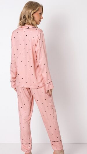 sku: MONA | Brand: Aruelle  | Size: XSmall Small Medium Large XLarge  | Colors: Розовый/Черный  | Бренды Aruelle | Домашняя одежда Пижамы | Title: Пижама с брюками MONA