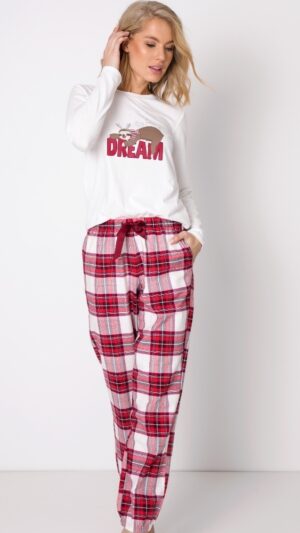 sku: NAILA | Brand: Aruelle  | Size: XSmall Small Medium Large XLarge XXLarge  | Colors: Белый/Красный  | Бренды Aruelle | Домашняя одежда Пижамы | Title: Пижама с брюками NAILA