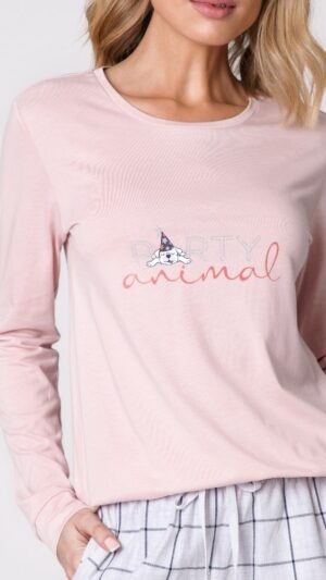 sku: PAULINE | Brand: Aruelle  | Size: XSmall Small Medium Large XLarge XXLarge  | Colors: Светло-серый/Светло-розовый  | Бренды Aruelle | Домашняя одежда Пижамы | Title: Пижама с брюками PAULINE