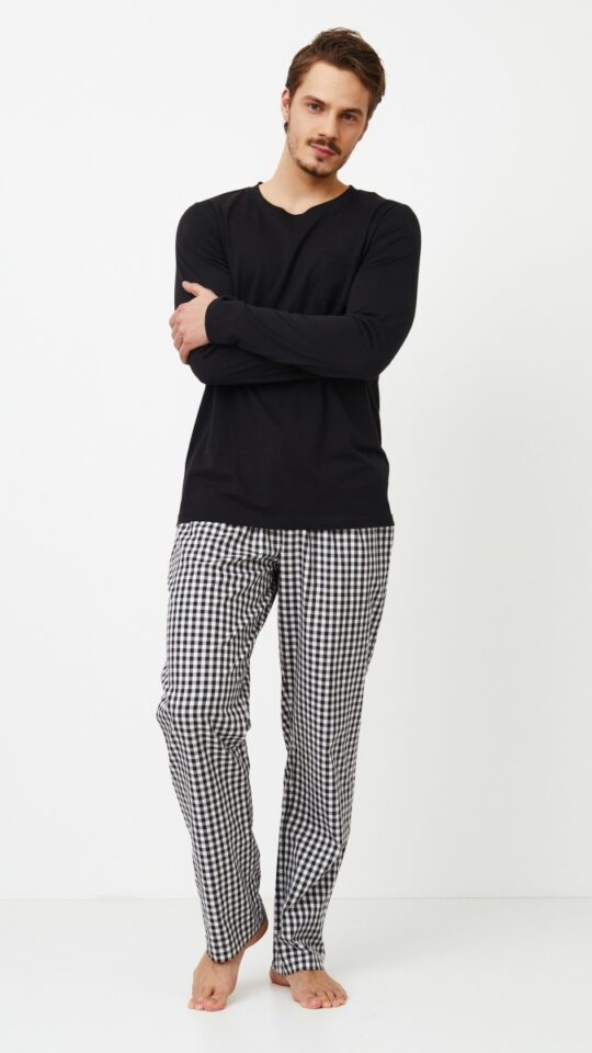 sku: PHILIP | Brand: Aruelle  | Size: Small Medium Large XLarge XXLarge  | Colors: Черный/Белый  | Бренды Aruelle | Мужская коллекция Пижамы | Title: Пижама с брюками PHILIP