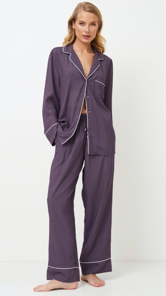 sku: SABINE | Brand: Aruelle  | Size: XSmall Small Medium Large XLarge XXLarge  | Colors: Баклажан  | Бренды Aruelle | Домашняя одежда Пижамы | Title: Пижама с брюками SABINE