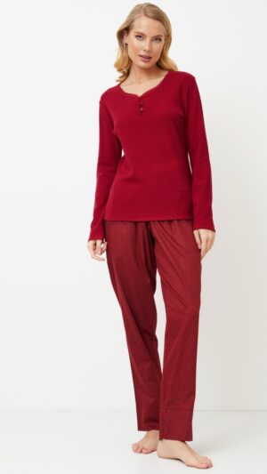 sku: VIA | Brand: Aruelle  | Size: XSmall Small Medium Large XLarge XXLarge  | Colors: Бургундское вино  | Бренды Aruelle | Домашняя одежда Пижамы | Title: Пижама с брюками VIA