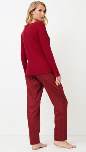 sku: VIA | Brand: Aruelle  | Size: XSmall Small Medium Large XLarge XXLarge  | Colors: Бургундское вино  | Бренды Aruelle | Домашняя одежда Пижамы | Title: Пижама с брюками VIA