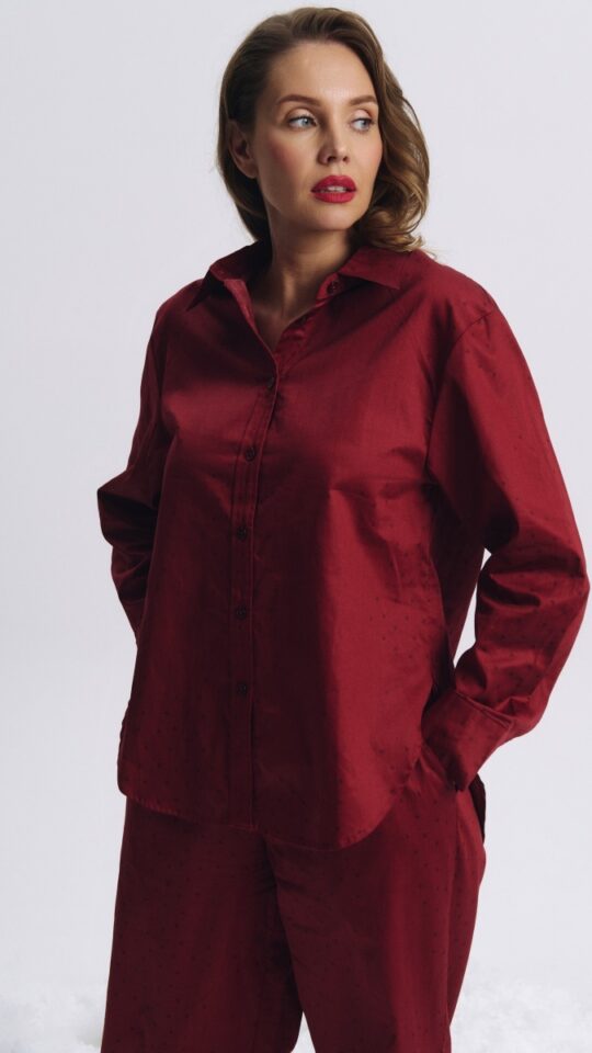 sku: VITTORIA | Brand: Aruelle  | Size: XSmall Small Medium Large XLarge XXLarge  | Colors: Бургундское вино  | Бренды Aruelle | Домашняя одежда Пижамы | Title: Пижама с брюками VITTORIA