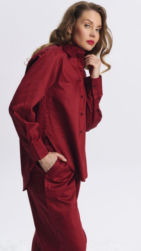 sku: VITTORIA | Brand: Aruelle  | Size: XSmall Small Medium Large XLarge XXLarge  | Colors: Бургундское вино  | Бренды Aruelle | Домашняя одежда Пижамы | Title: Пижама с брюками VITTORIA