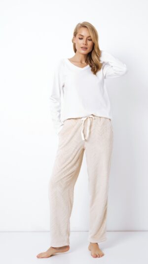 sku: ZAHRA | Brand: Aruelle  | Size: XSmall Small Medium Large XLarge XXLarge  | Colors: Экрю/Бежевый  | Бренды Aruelle | Домашняя одежда Пижамы | Title: Пижама с брюками ZAHRA