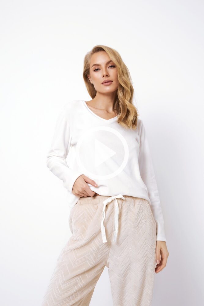 sku: ZAHRA | Brand: Aruelle  | Size: XSmall Small Medium Large XLarge XXLarge  | Colors: Экрю/Бежевый  | Бренды Aruelle | Домашняя одежда Пижамы | Title: Пижама с брюками ZAHRA