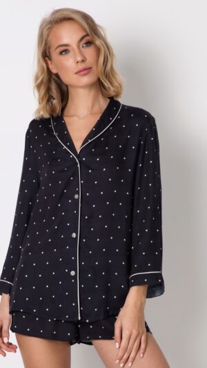 sku: ANNE | Brand: Aruelle  | Size: XSmall Small Medium Large XLarge XXLarge  | Colors: Черный  | Бренды Aruelle | Домашняя одежда Пижамы | Title: Пижама с шортами ANNE