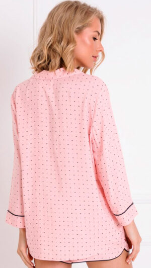 sku: Пижама с шортами CHARLOTTE | Brand: Aruelle  | Size: XSmall Small Medium Large XLarge  | Colors: Розовый/Черный  | Бренды Aruelle | Домашняя одежда Пижамы | Title: Пижама с шортами CHARLOTTE