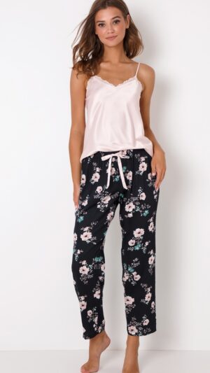 sku: PERRI | Brand: Aruelle  | Size: XSmall Small Medium Large XLarge  | Colors: Розовый-Черный  | Бренды Aruelle | Домашняя одежда Пижамы | Title: Пижама с брюками PERRI
