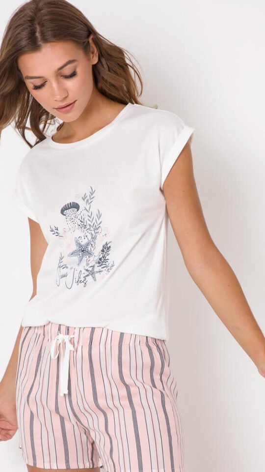 sku: SCARLETTE | Brand: Aruelle  | Size: XSmall Small Medium Large XLarge  | Colors: Светло-Розовый  | Бренды Aruelle | Домашняя одежда Пижамы | Title: Пижама с шортами SCARLETTE