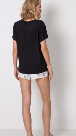 sku: ZOLA | Brand: Aruelle  | Size: XSmall Small Medium Large XLarge XXLarge  | Colors: Черный-белый  | Бренды Aruelle | Домашняя одежда Пижамы | Title: Пижама с шортами ZOLA