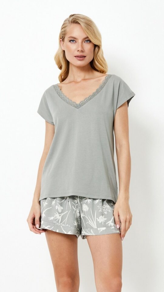 sku: FABIANA | Brand: Aruelle  | Size: XSmall Small Medium Large XLarge XXLarge  | Colors: Хаки  | Бренды Aruelle | Домашняя одежда Пижамы | Title: Пижама с шортами FABIANA