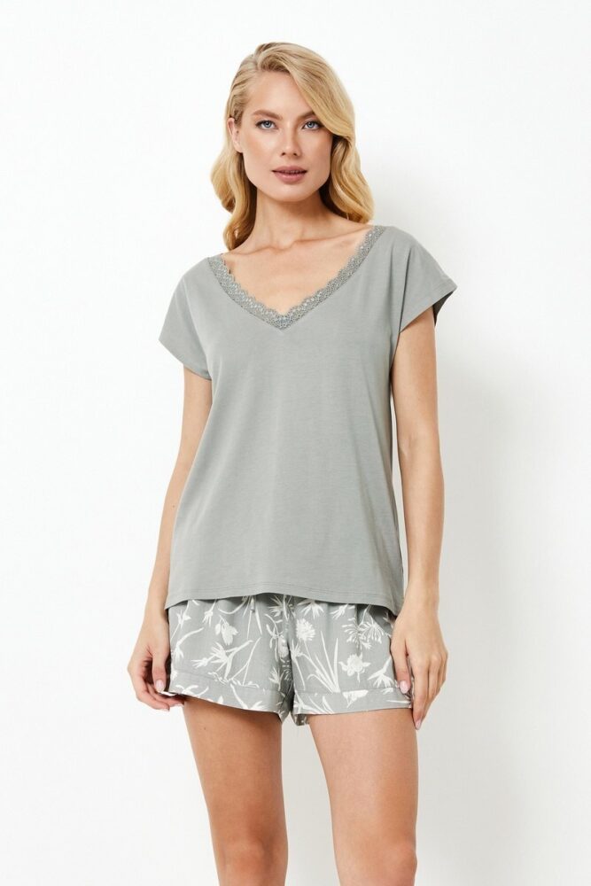 sku: FABIANA | Brand: Aruelle  | Size: XSmall Small Medium Large XLarge XXLarge  | Colors: Хаки  | Бренды Aruelle | Домашняя одежда Пижамы | Title: Пижама с шортами FABIANA