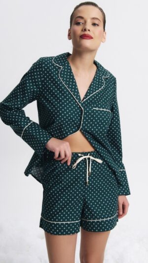 sku: GENNY | Brand: Aruelle  | Size: XSmall Small Medium Large XLarge XXLarge  | Colors: Зеленый  | Бренды Aruelle | Домашняя одежда Пижамы | Title: Пижама с шортами GENNY