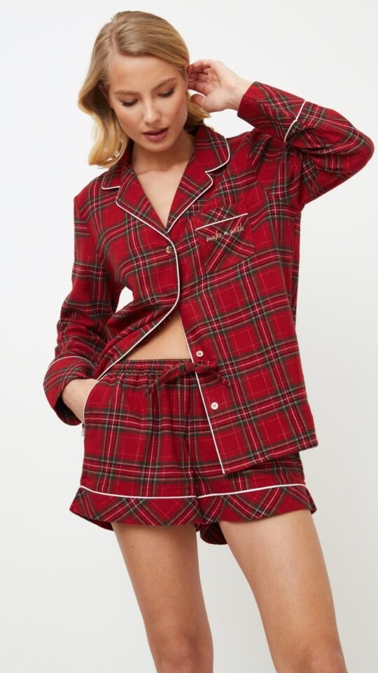 sku: HOLLY | Brand: Aruelle  | Size: XSmall Small Medium Large XLarge XXLarge  | Colors: Бургундское вино  | Бренды Aruelle | Домашняя одежда Пижамы | Title: Пижама с шортами HOLLY