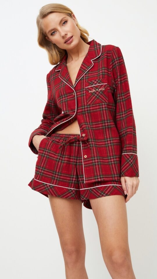 sku: HOLLY | Brand: Aruelle  | Size: XSmall Small Medium Large XLarge XXLarge  | Colors: Бургундское вино  | Бренды Aruelle | Домашняя одежда Пижамы | Title: Пижама с шортами HOLLY