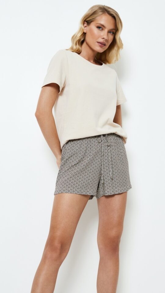 sku: JADE | Brand: Aruelle  | Size: XSmall Small Medium Large XLarge XXLarge  | Colors: Бежевый  | Бренды Aruelle | Домашняя одежда Пижамы | Title: Пижама с шортами JADE