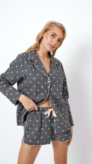 sku: JOY | Brand: Aruelle  | Size: XSmall Small Medium Large XLarge XXLarge  | Colors: Темно-Серый  | Бренды Aruelle | Домашняя одежда Пижамы | Title: Пижама с шортами JOY