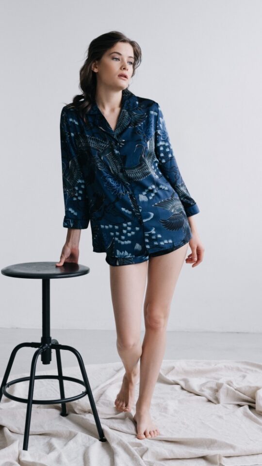 sku: LEONIE | Brand: Aruelle  | Size: XSmall Small Medium Large XLarge  | Colors: Морская волна  | Бренды Aruelle | Домашняя одежда Пижамы | Title: Пижама с шортами LEONIE