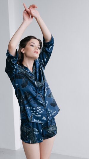 sku: LEONIE | Brand: Aruelle  | Size: XSmall Small Medium Large XLarge  | Colors: Морская волна  | Бренды Aruelle | Домашняя одежда Пижамы | Title: Пижама с шортами LEONIE