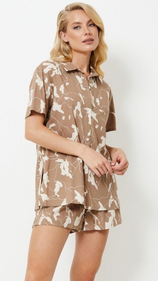 sku: MALIKA | Brand: Aruelle  | Size: XSmall Small Medium Large XLarge XXLarge  | Colors: Латте  | Бренды Aruelle | Домашняя одежда Пижамы | Title: Пижама с шортами MALIKA