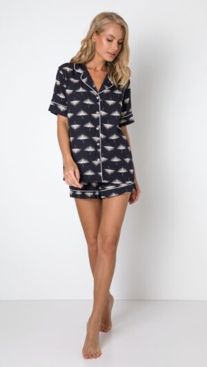 sku: MELANIE | Brand: Aruelle  | Size: XSmall Small Medium Large XLarge  | Colors: Черный/экрю  | Бренды Aruelle | Домашняя одежда Пижамы | Title: Пижама с шортами MELANIE