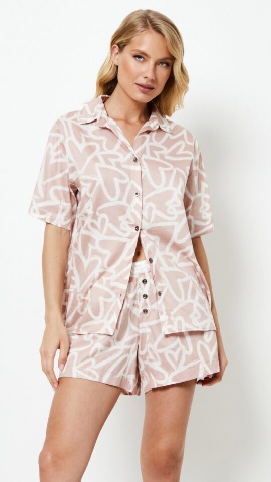 sku: MILEY | Brand: Aruelle  | Size: XSmall Small Medium Large XLarge  | Colors: Пыльная роза  | Бренды Aruelle | Домашняя одежда Пижамы | Title: Пижама с шортами MILEY