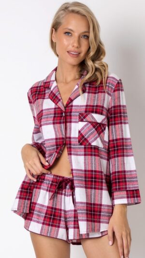 sku: NELLY | Brand: Aruelle  | Size: XSmall Small Medium Large XLarge XXLarge  | Colors: Белый/Красный  | Бренды Aruelle | Домашняя одежда Пижамы | Title: Пижама с шортами NELLY
