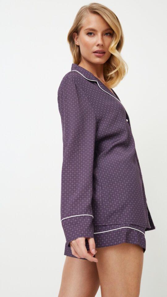 sku: SABINE | Brand: Aruelle  | Size: XSmall Small Medium Large XLarge XXLarge  | Colors: Баклажан  | Бренды Aruelle | Домашняя одежда Пижамы | Title: Пижама с шортами SABINE