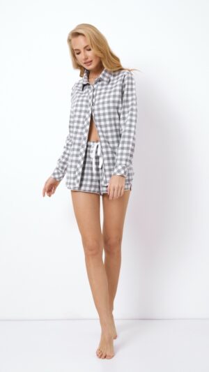 sku: STACY | Brand: Aruelle  | Size: XSmall Small Medium Large XLarge  | Colors: Серый/Белый  | Бренды Aruelle | Домашняя одежда Пижамы | Title: Пижама с шортами STACY