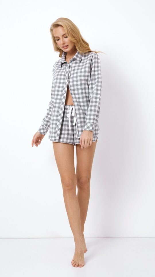 sku: STACY | Brand: Aruelle  | Size: XSmall Small Medium Large XLarge  | Colors: Серый/Белый  | Бренды Aruelle | Домашняя одежда Пижамы | Title: Пижама с шортами STACY