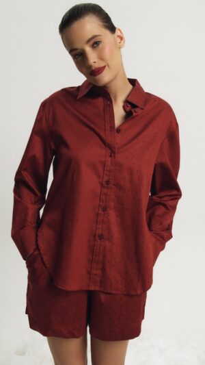 sku: VITTORIA | Brand: Aruelle  | Size: XSmall Small Medium Large XLarge XXLarge  | Colors: Бургундское вино  | Бренды Aruelle | Домашняя одежда Пижамы | Title: Пижама с шортами VITTORIA