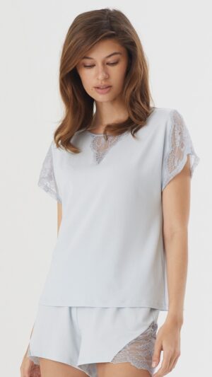 sku: 52058 | Brand: Laete  | Size: XSmall Small Medium Large XLarge XXLarge  | Colors: Голубой  | Бренды Laete | Домашняя одежда Пижамы | Title: Пижама с шортами