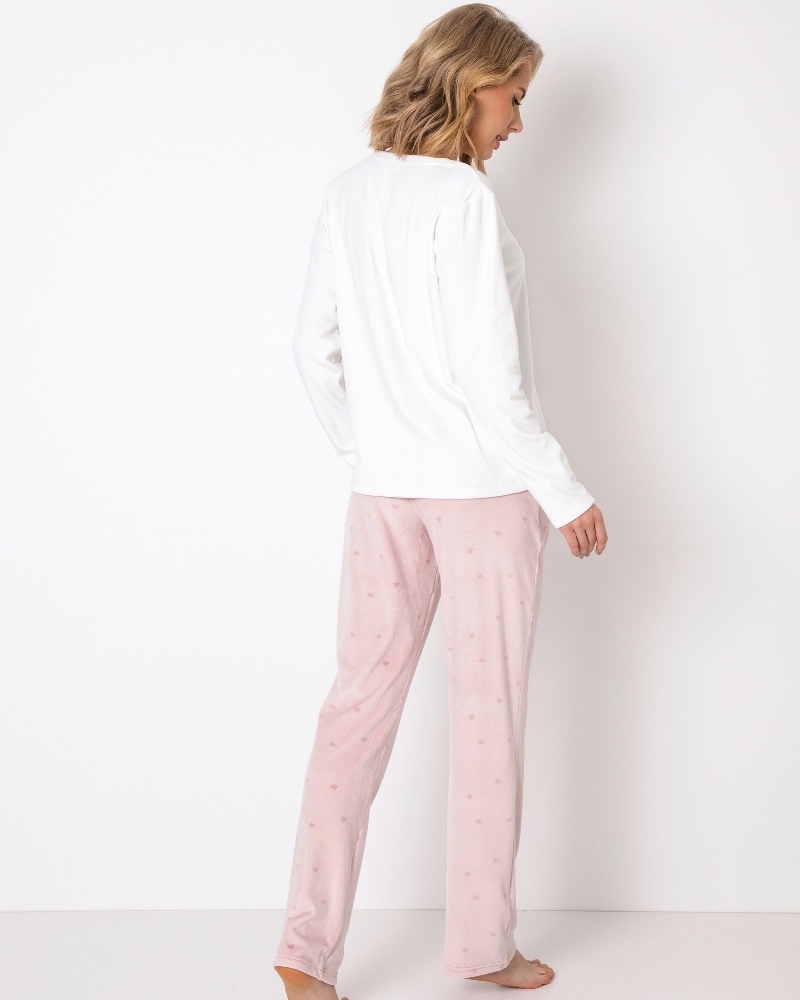 sku: AMANDA SET SOFT | Brand: Aruelle  | Size: XSmall Small Medium Large XLarge  | Colors: Светло-розовый/Белый  | Бренды Aruelle | Домашняя одежда Пижамы | Title: Пижама с брюками AMANDA